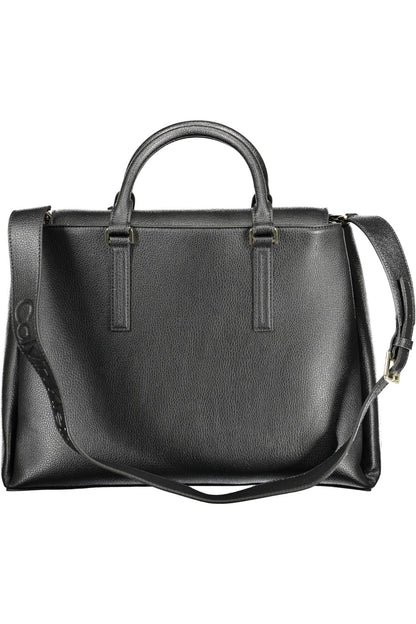 Black Polyester Women Handbag