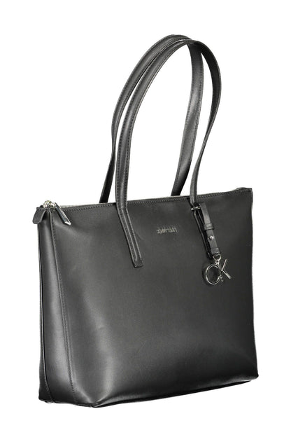 Black Polyester Women Handbag