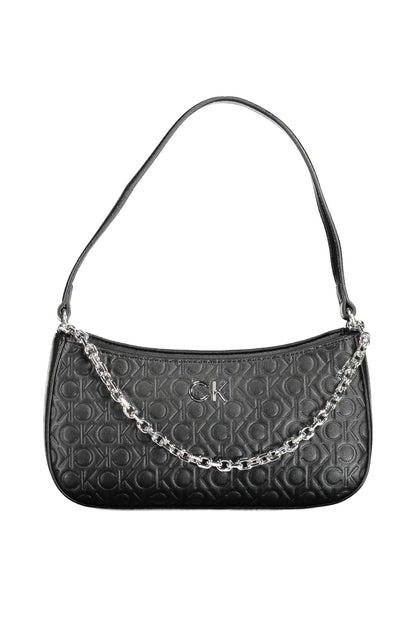 Black Polyester Women Handbag