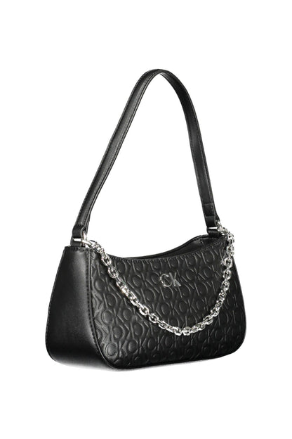 Black Polyester Women Handbag