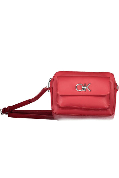 Red Polyester Women Handbag