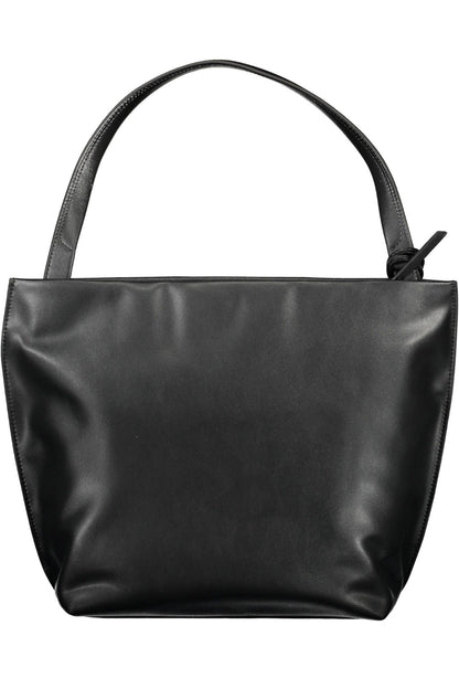 Black Polyester Women Handbag