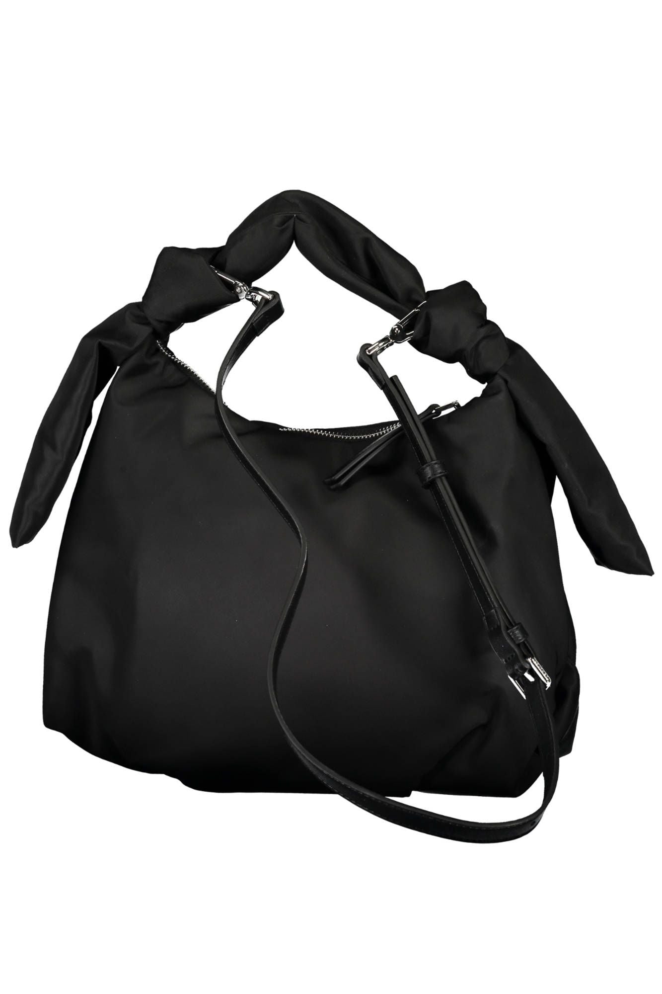 Black Polyester Women Handbag