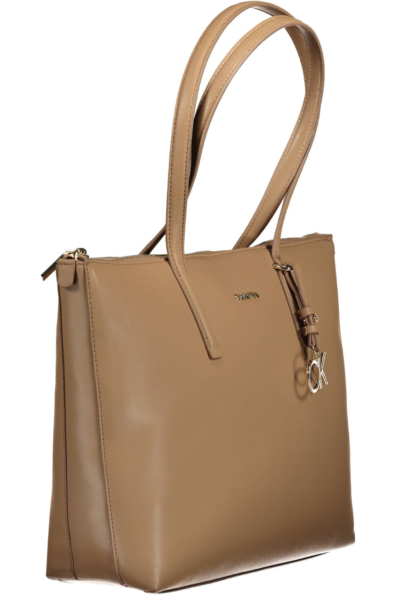 Beige Polyester Women Handbag