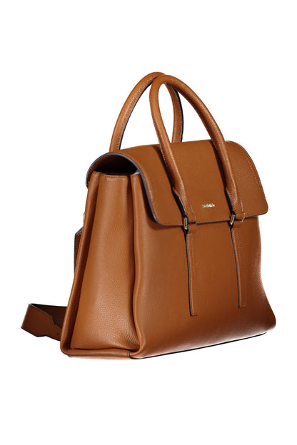 Brown Polyethylene Women Handbag