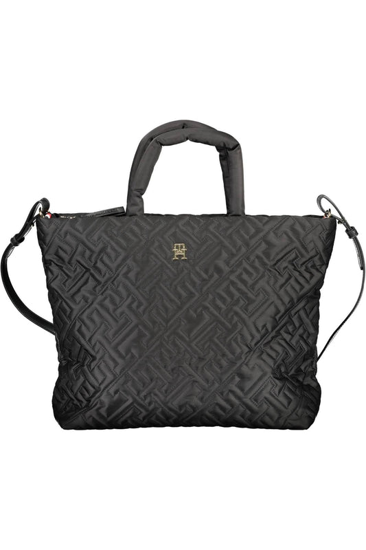 Black Polyester Women Handbag