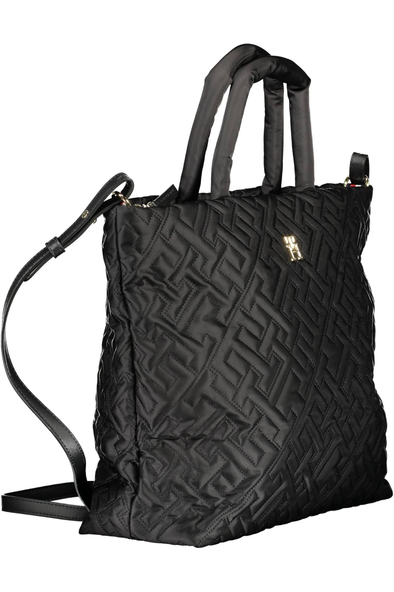 Black Polyester Women Handbag