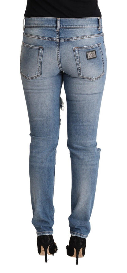 Chic Distressed Denim Skinny Jeans