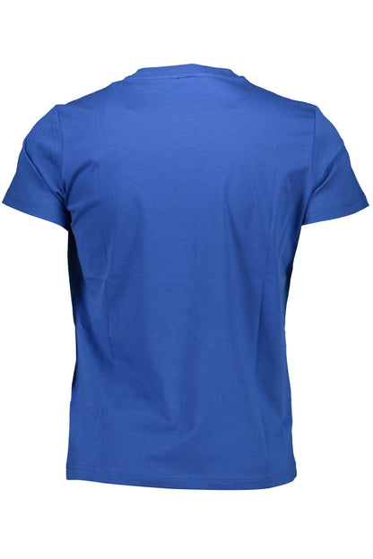 Sleek Blue Crew Neck Cotton Tee