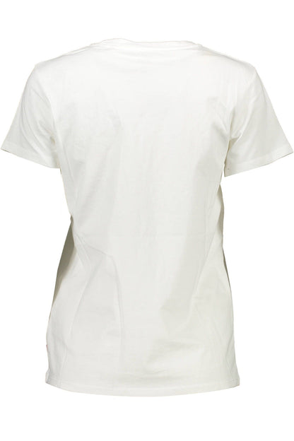 Elegant White Cotton Crew Neck Tee