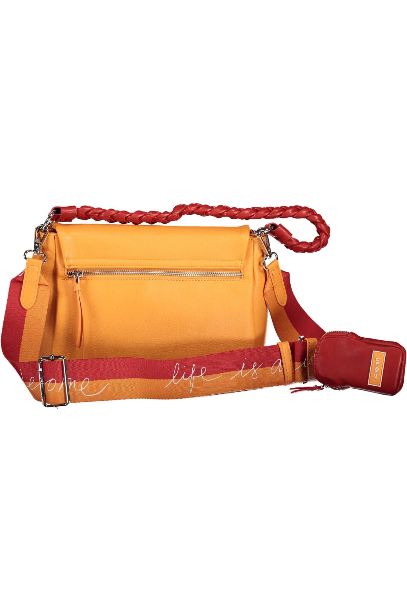 Orange Polyethylene Women Handbag