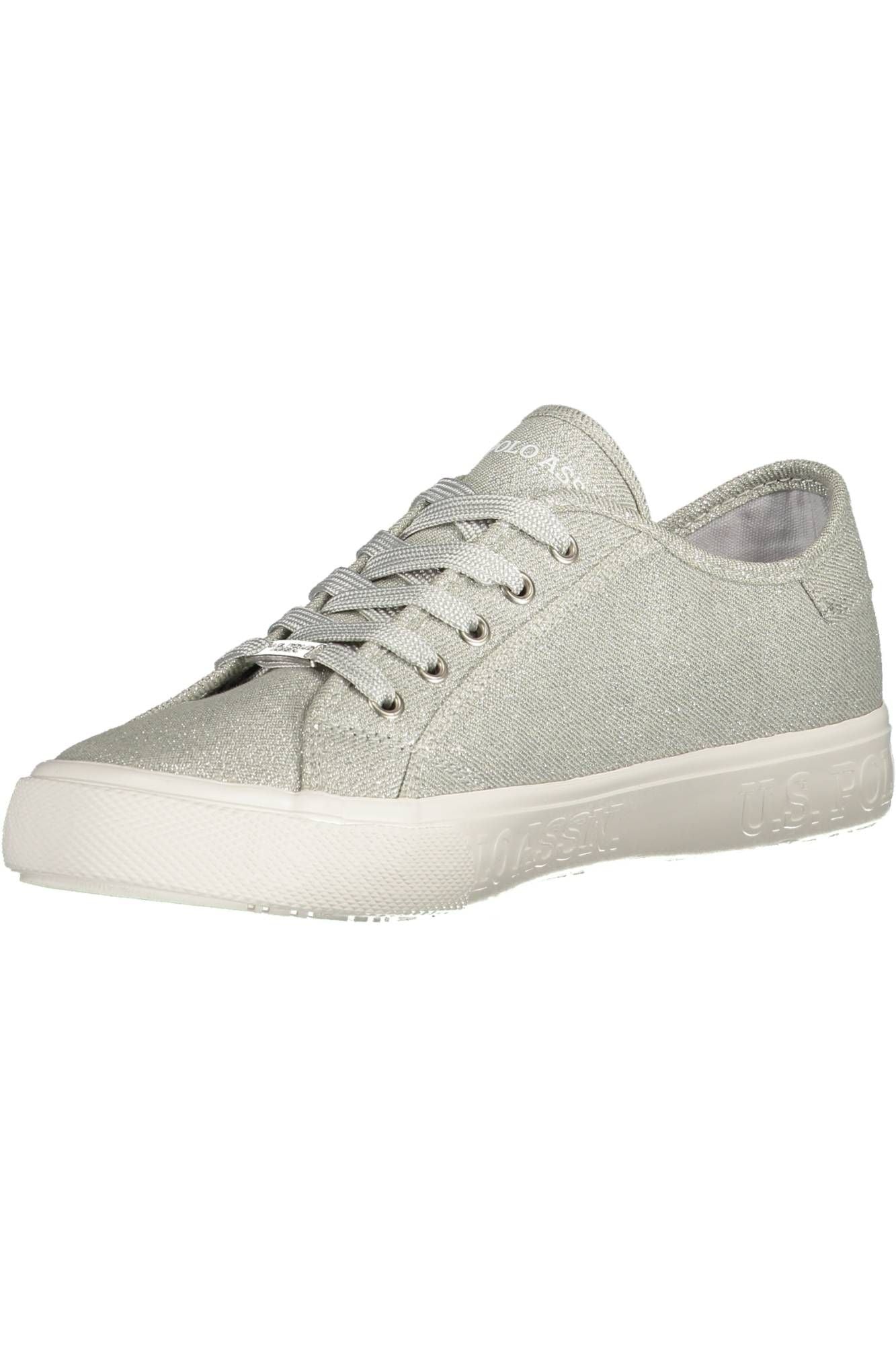 Silver Lace-up Sporty Sneakers for Modern Women