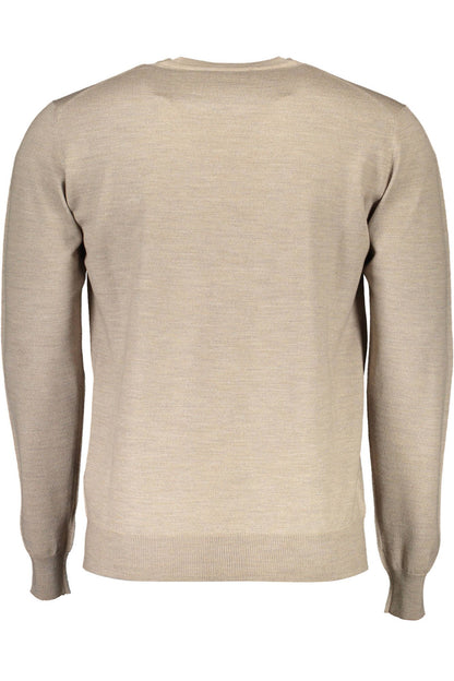 Beige Wool Mens Sweater