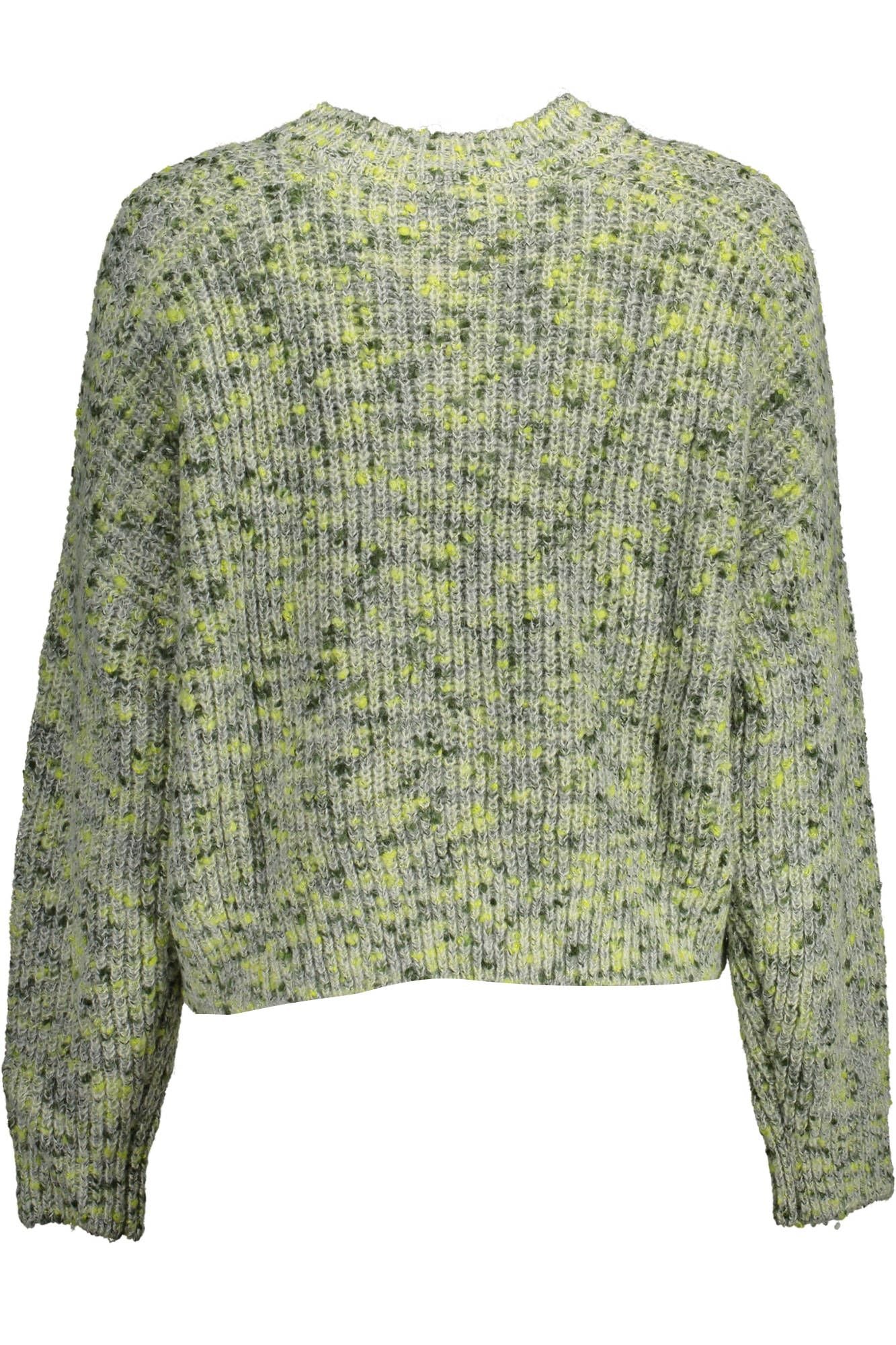 Green Embroidered Sweater with Contrasting Accents