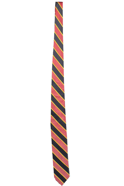 Elegant Red Silk Tie with Contrasting Details