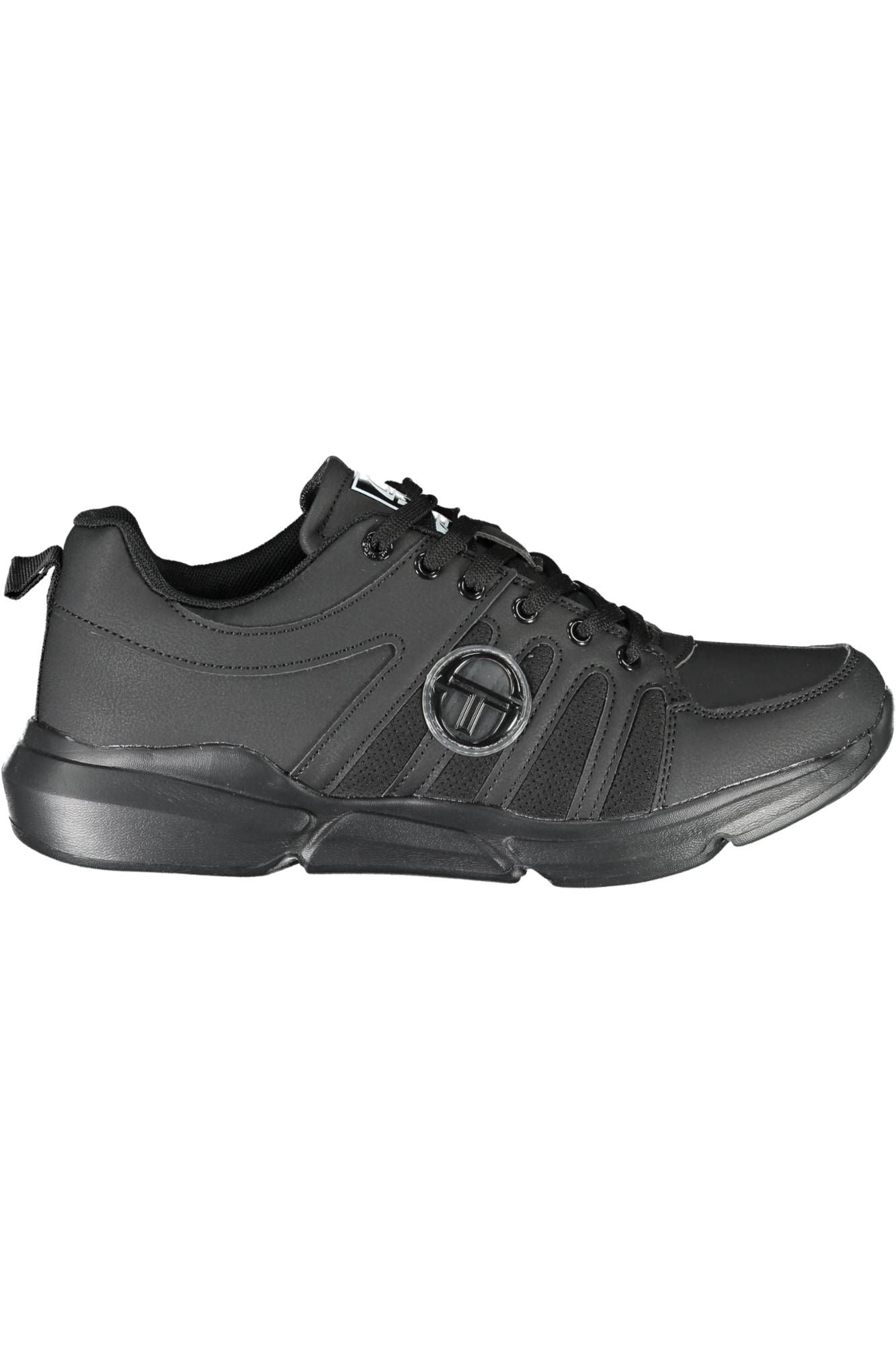 Sleek Black Sports Sneakers with Contrasting Details