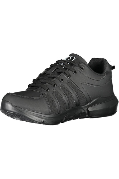 Sleek Black Sports Sneakers with Contrasting Details