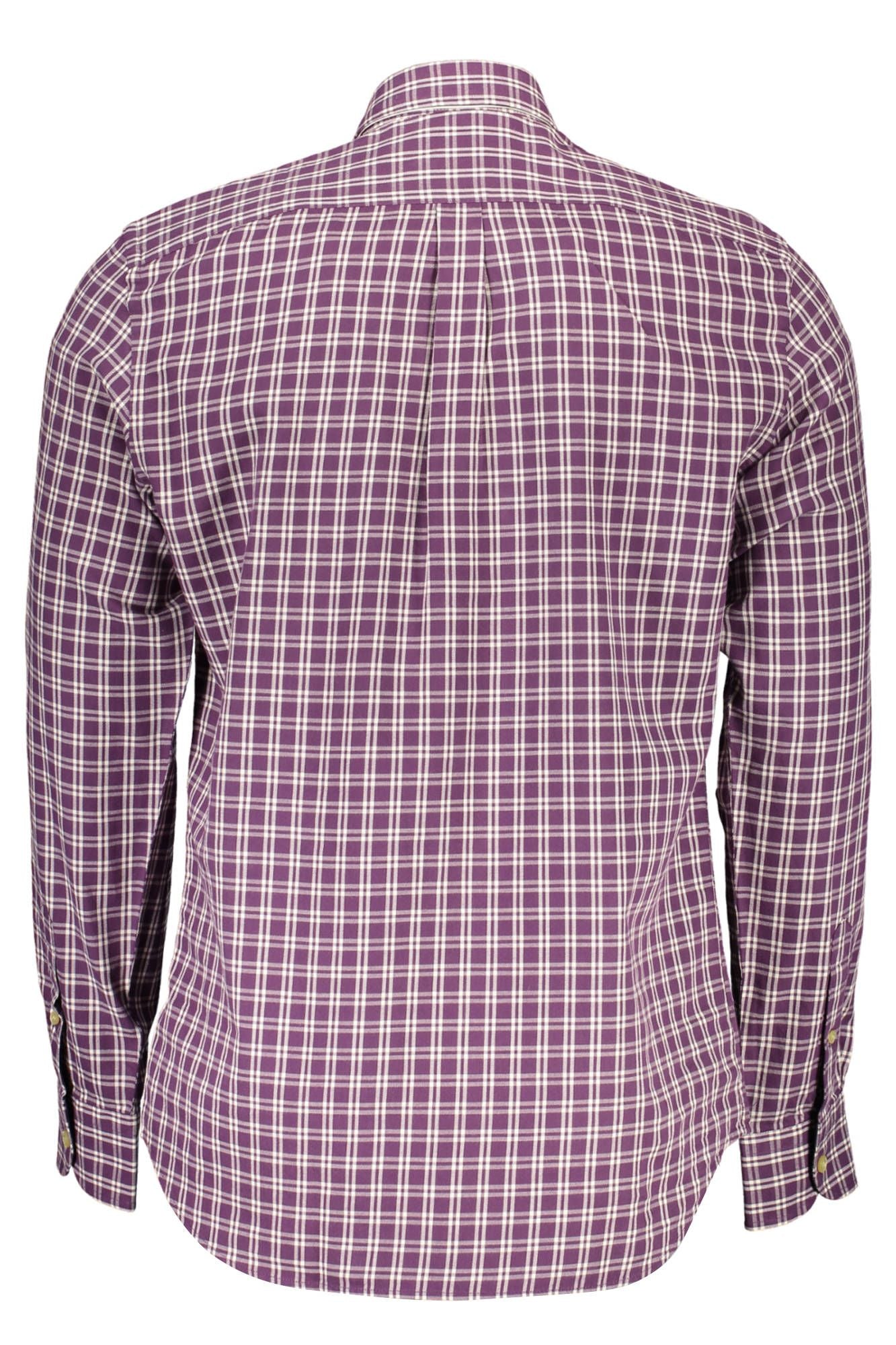 Elegant Purple Cotton Long Sleeve Shirt