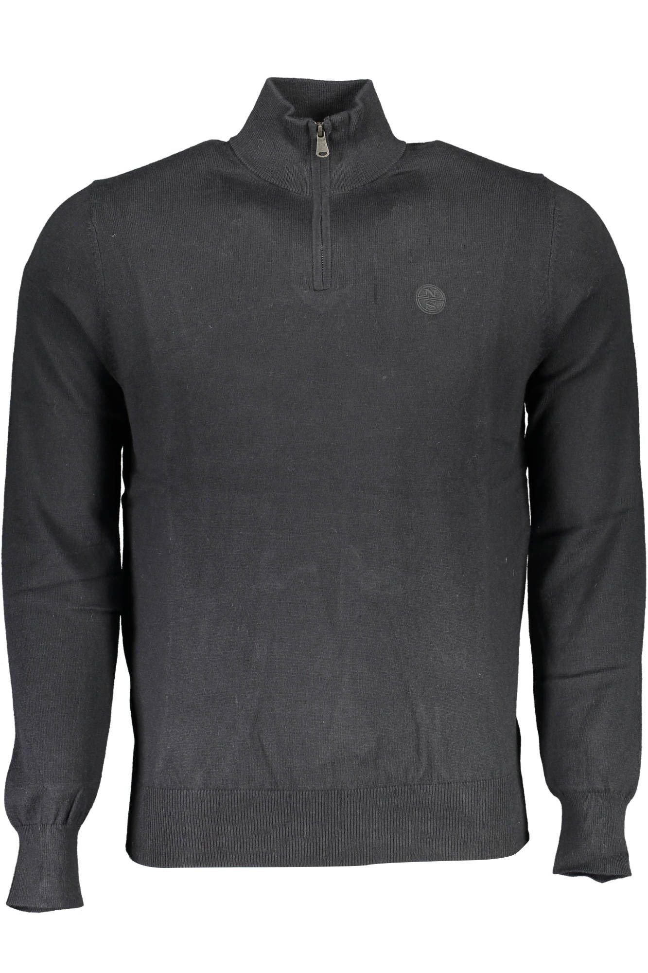 Black Cotton Men Sweater