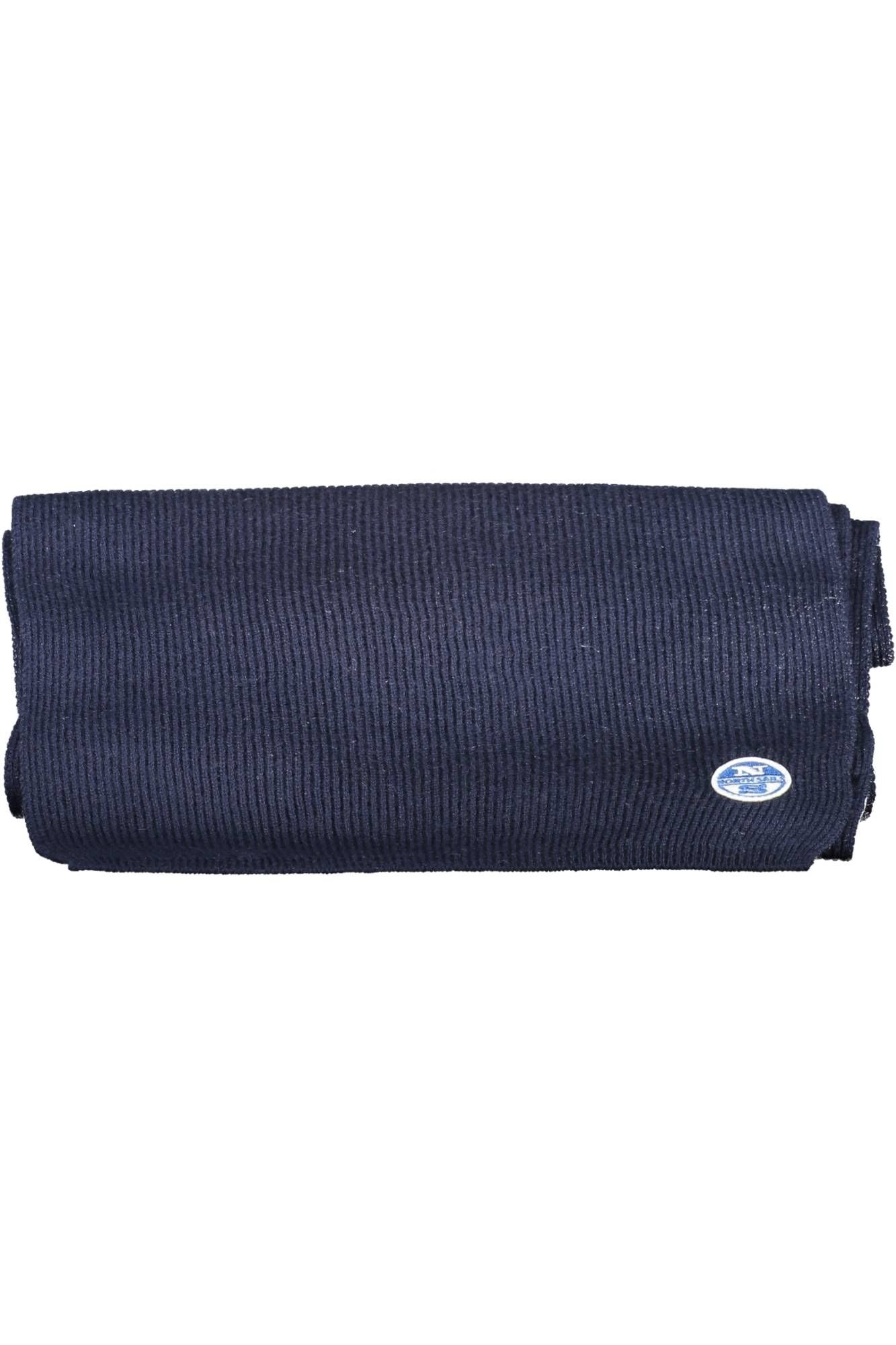 Elegant Blue Scarf with Distinctive Logo Detail