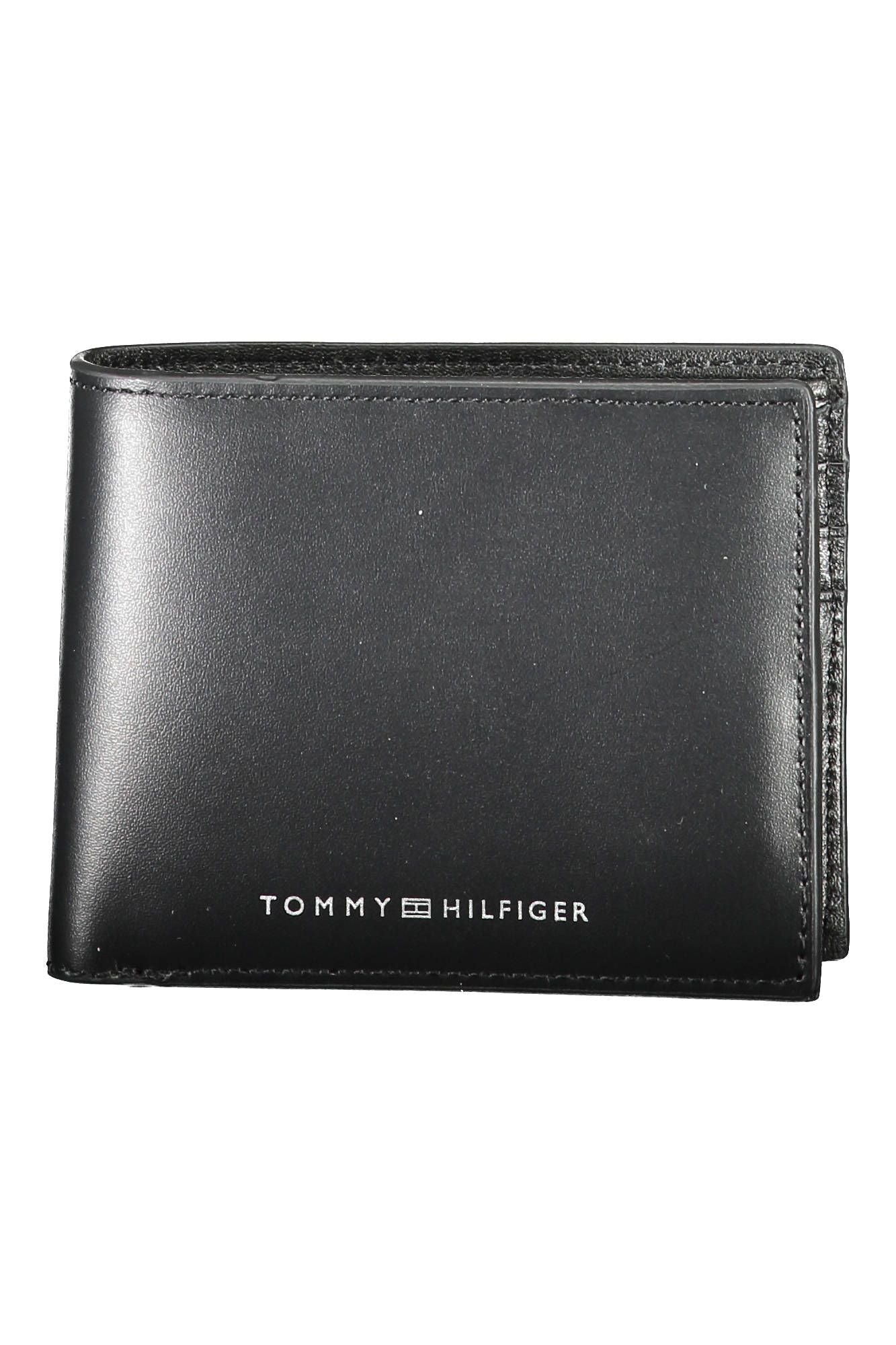 Sleek Black Leather Bi-Fold Wallet