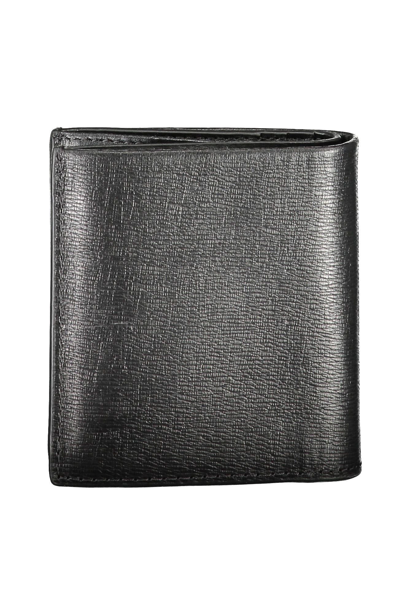 Sleek Black Leather Wallet with RFID Blocker