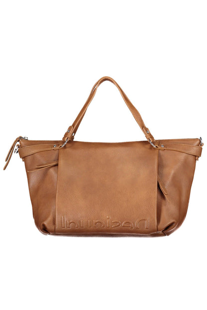 Brown Polyethylene Women Handbag