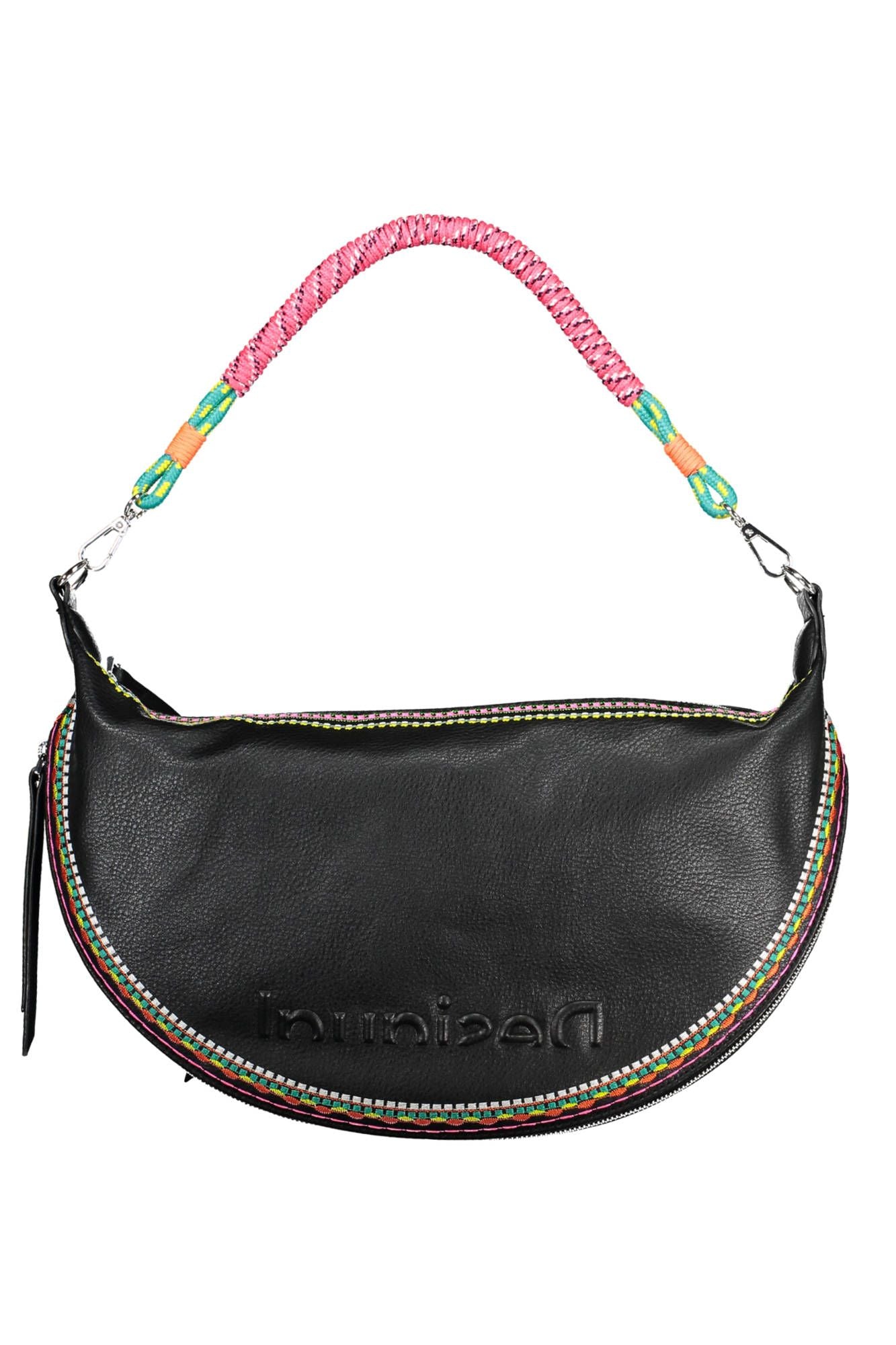 Black Polyethylene Women Handbag