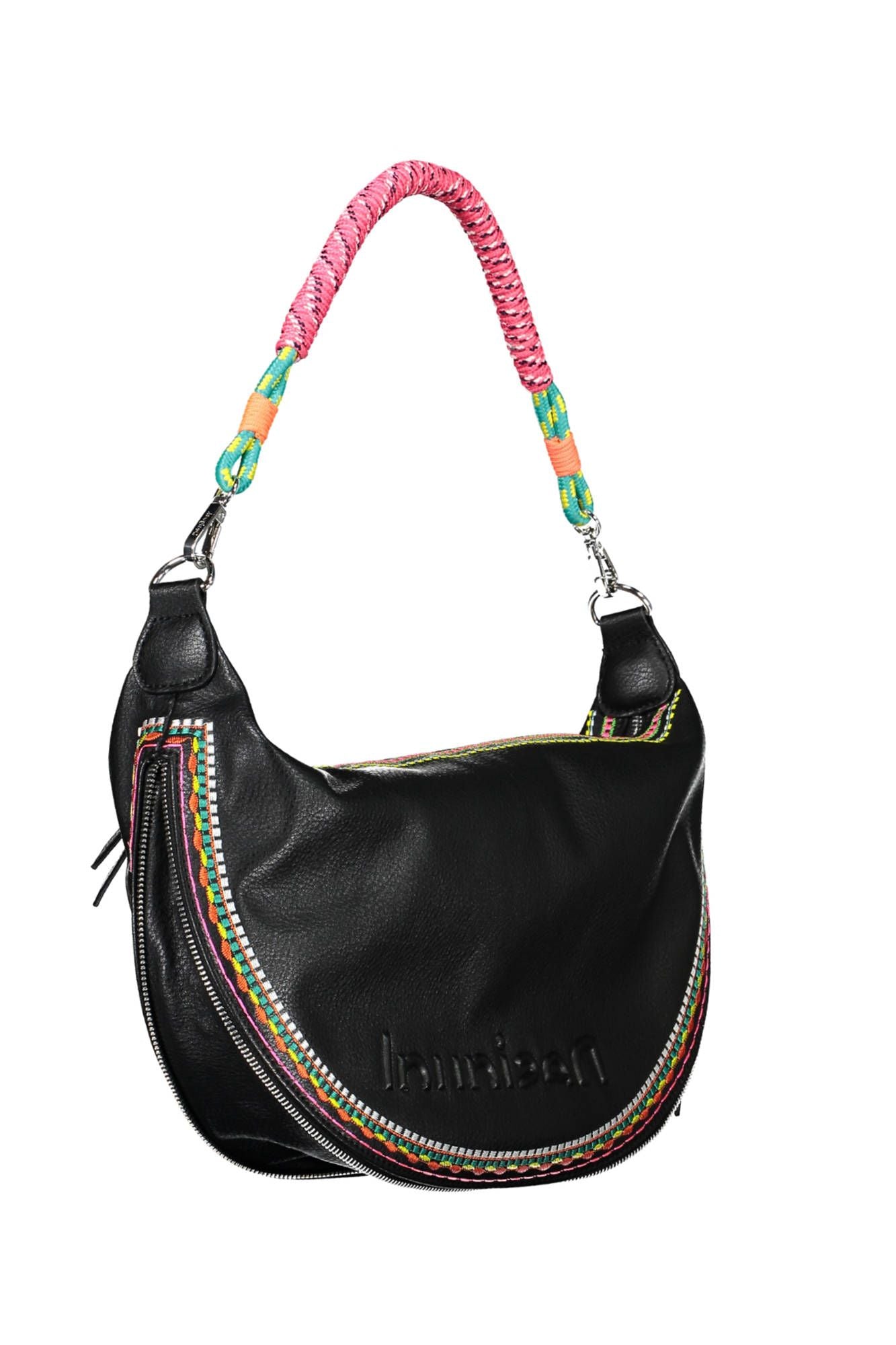 Black Polyethylene Women Handbag