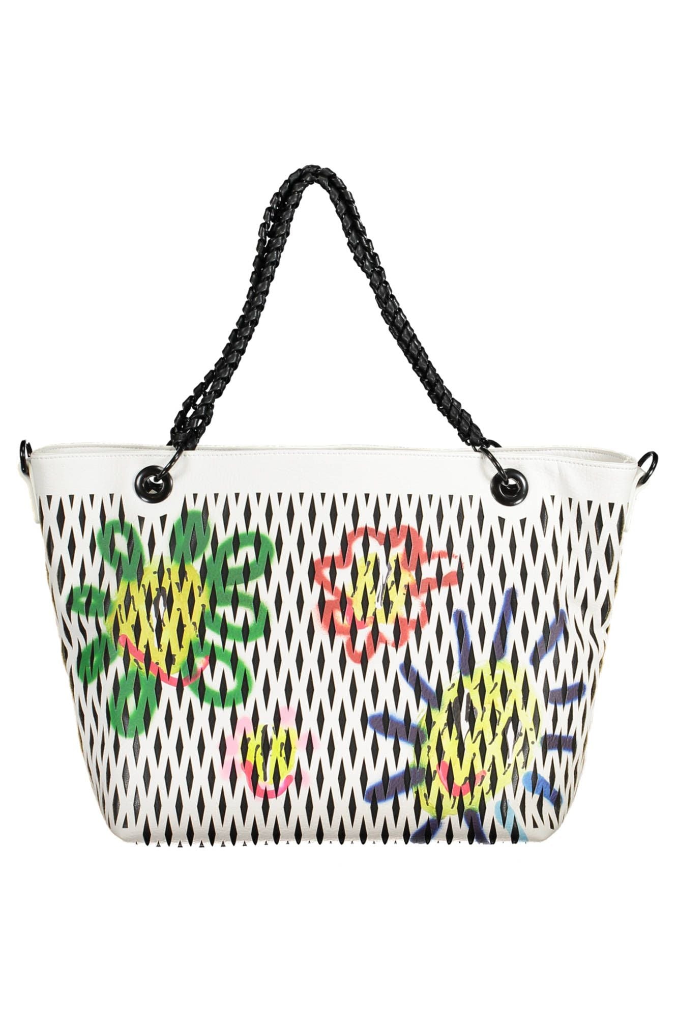 White Polyethylene Women Handbag