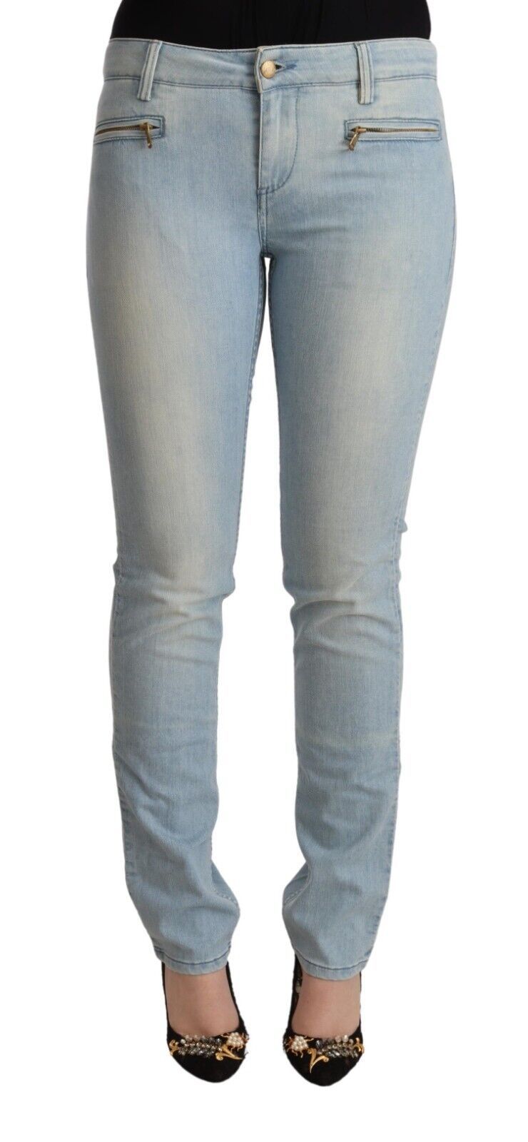 Elegant Slim Fit Cotton Blend Jeans