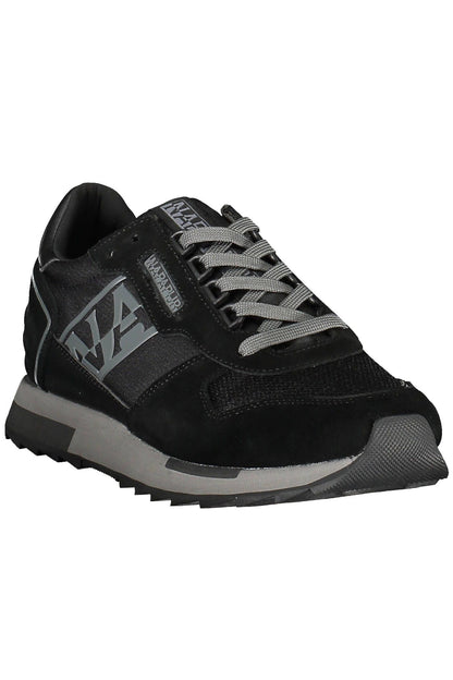 Black Polyester Men Sneaker