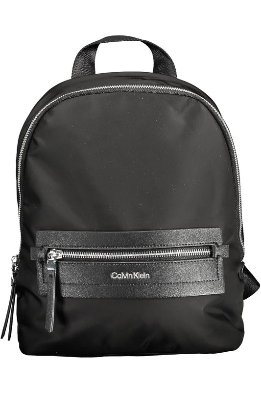 Black Polyester Women Backpack