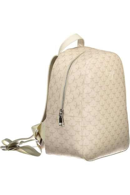 Beige PVC Women Backpack