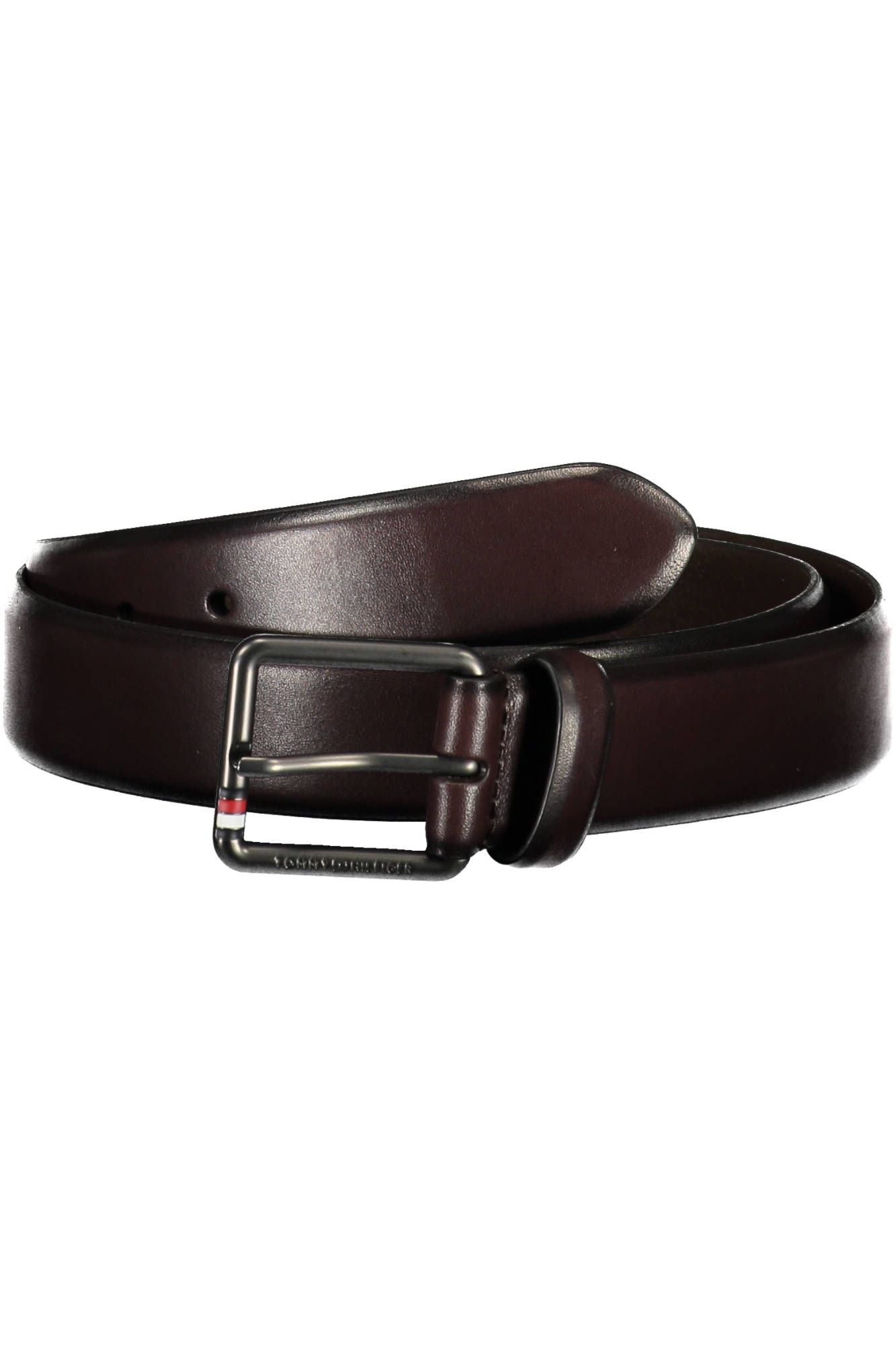 Elegant Brown Leather Belt with Metal Buckle