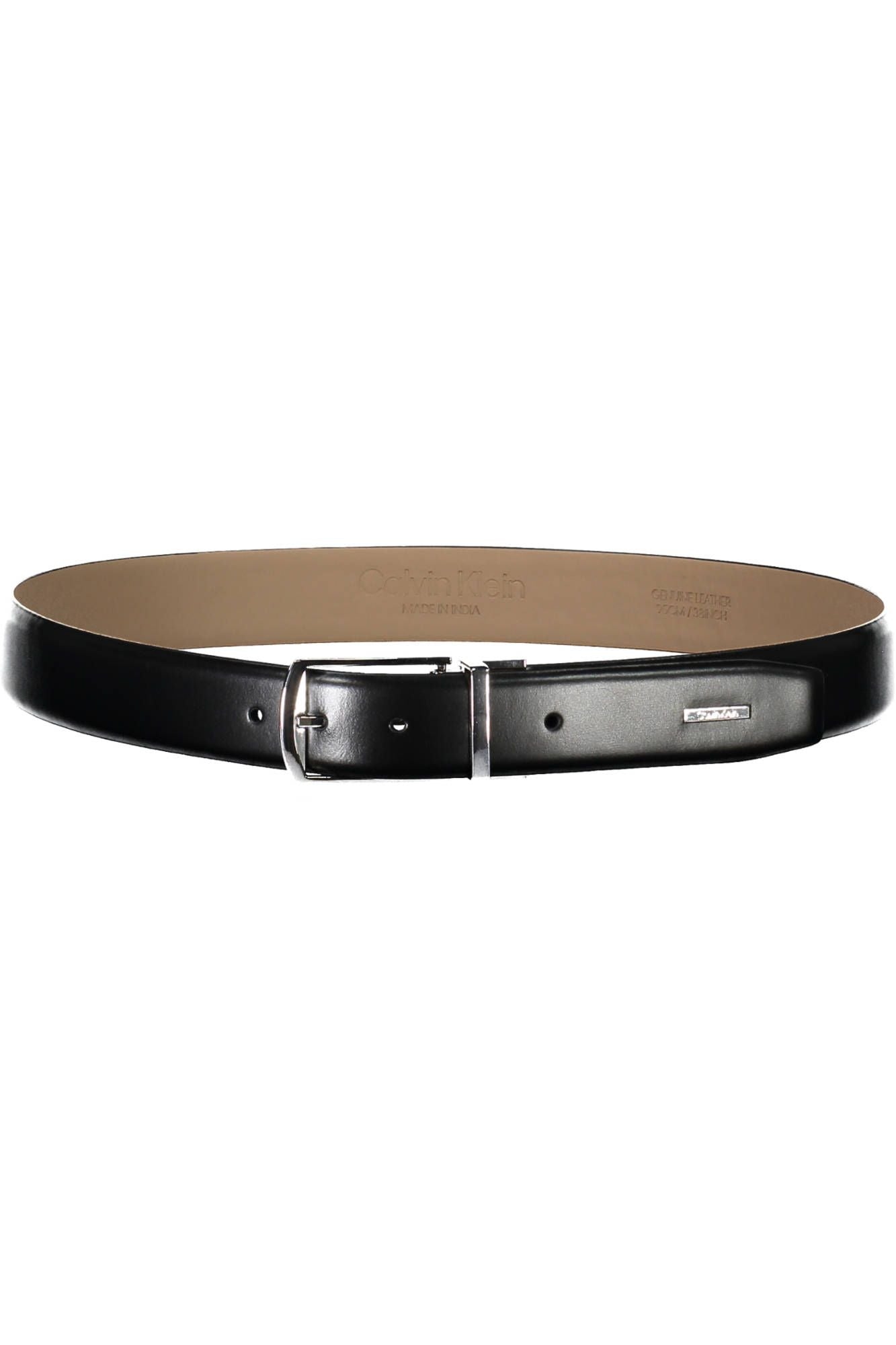 Sleek Black Leather Belt with Logo Buckle