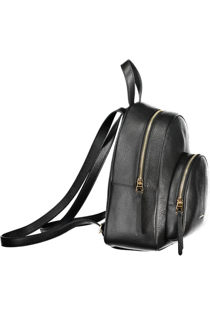 Elegant Black Leather Backpack