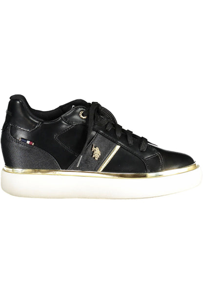 Chic Black Lace-Up Sneakers with Logo Detailing