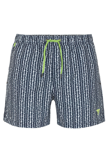 Blue Polyester Men Swim Short