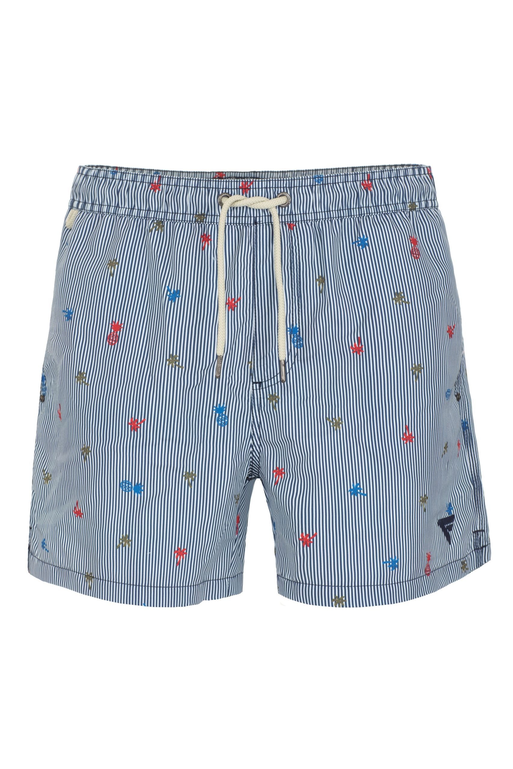 Light Blue Polyester Men Swim Short