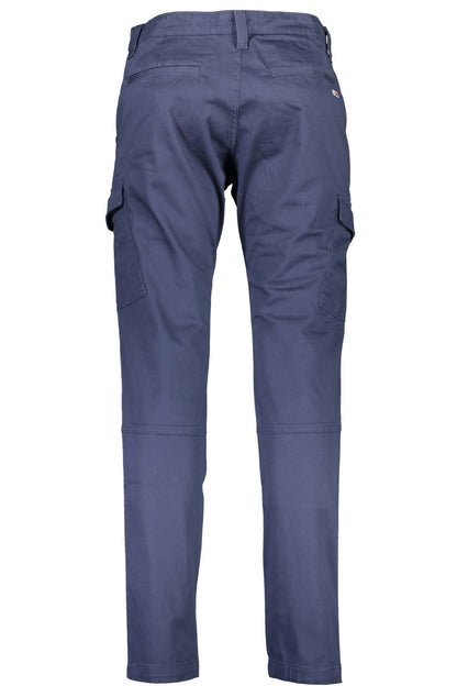 Blue Cotton Men Trouser