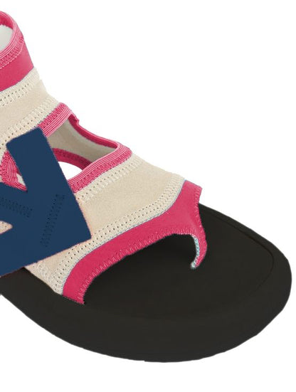 Fuchsia Neoprene Suede Sandals