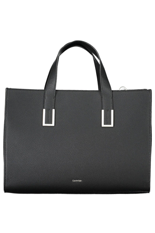 Black Polyester Women Handbag