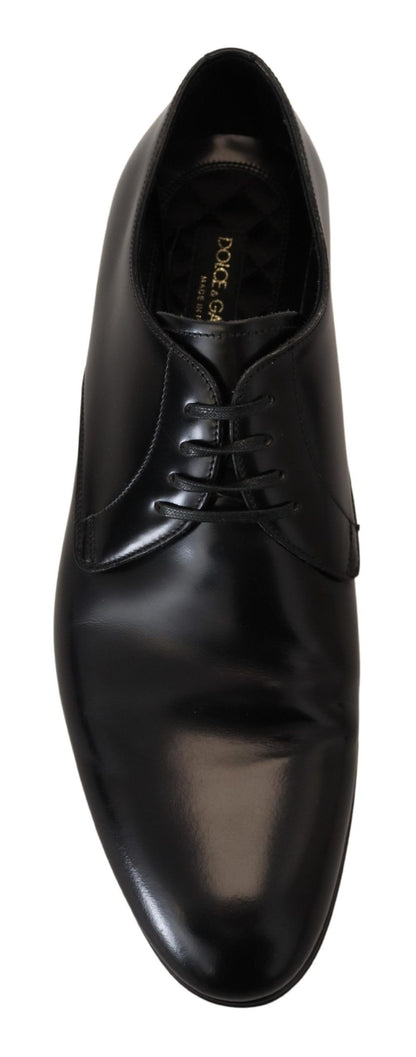 Elegant Black Leather Derby Shoes