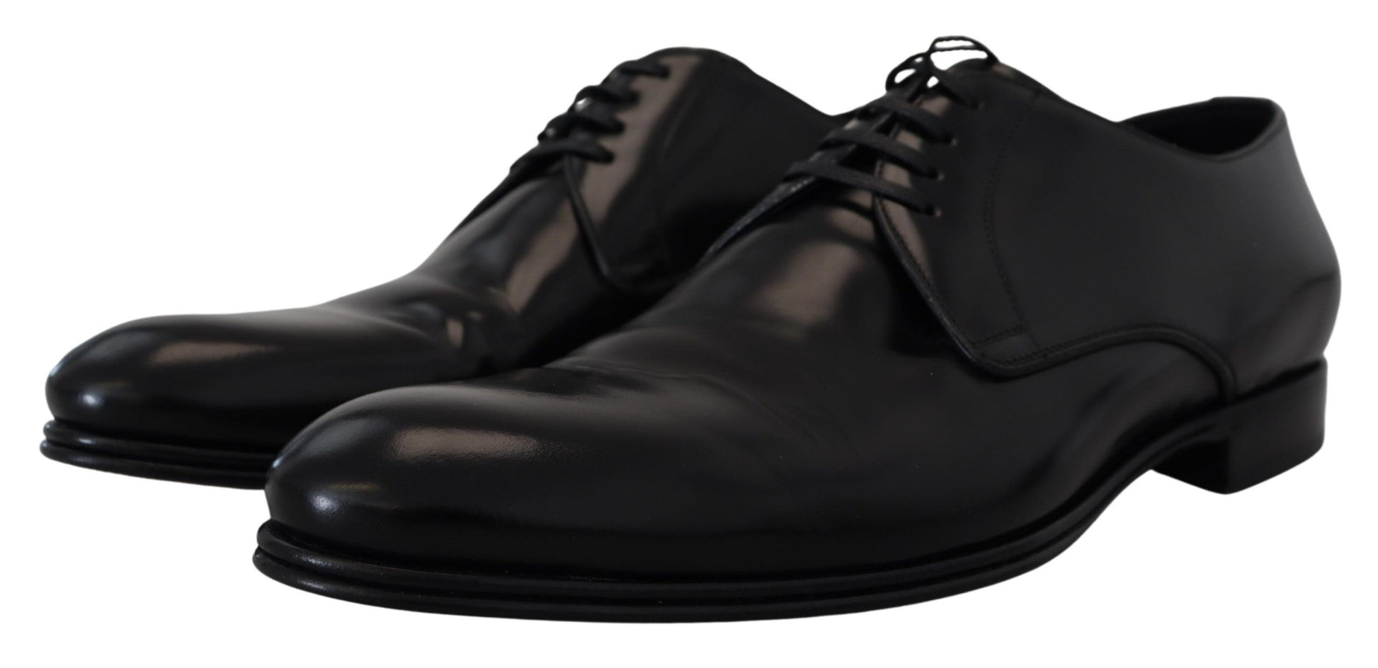 Elegant Black Leather Derby Shoes