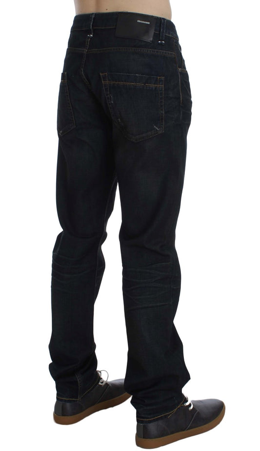 Elegant Straight Fit Dark Blue Jeans