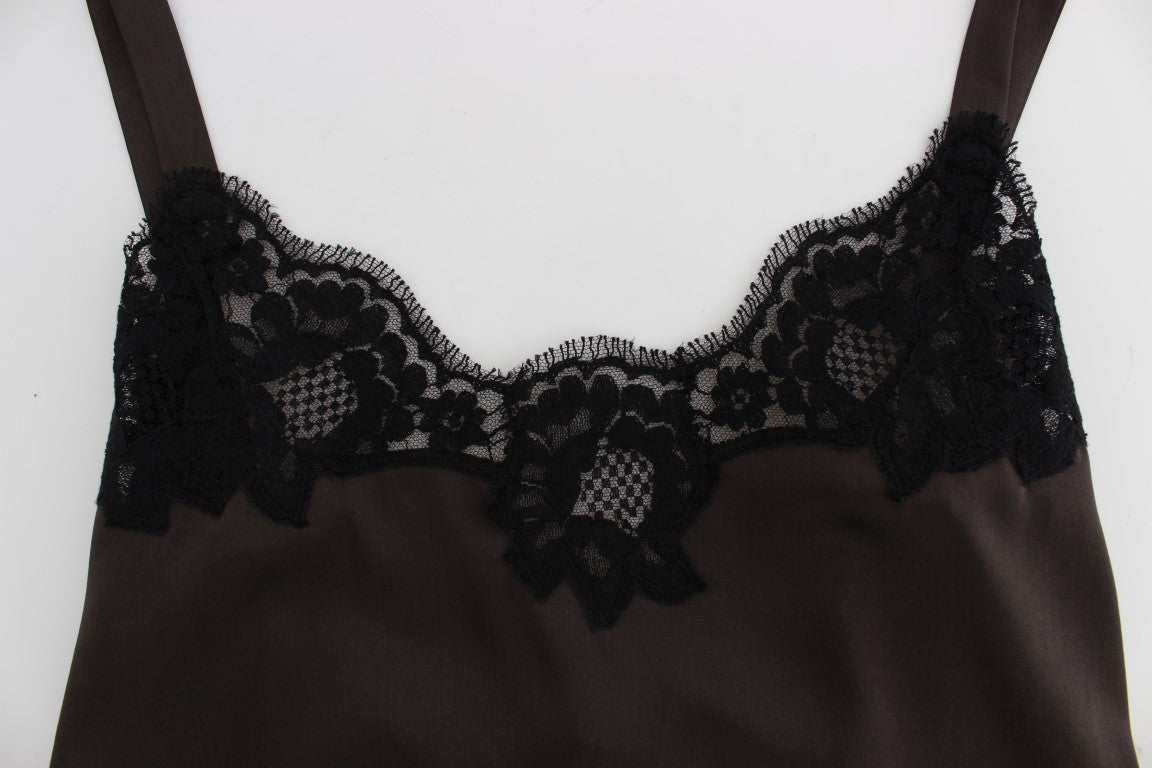 Elegant Lace-Trimmed Silk Lingerie Top