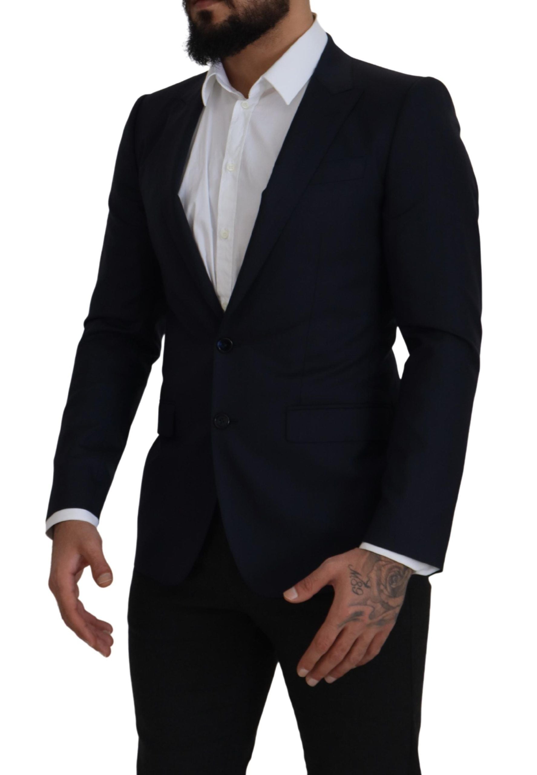 Elegant Single Breasted Wool Silk Blazer