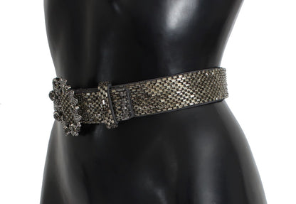 Embellished Sequined Wide Waist Belt