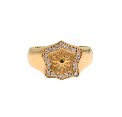 Elegant Men's Gold Plated Silver Ring